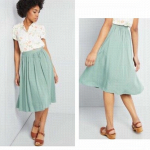 Modcloth Sz XXS Mint Skirt Pleated
